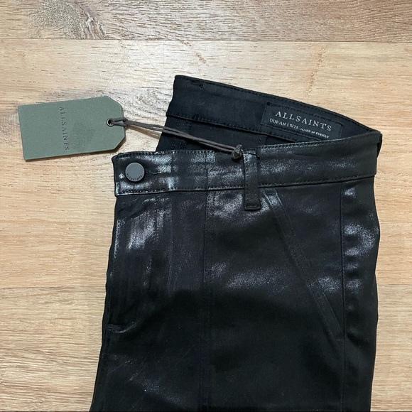 NWT All Saints Perri Dress Metallic Black Sparkle - Picture 3 of 8